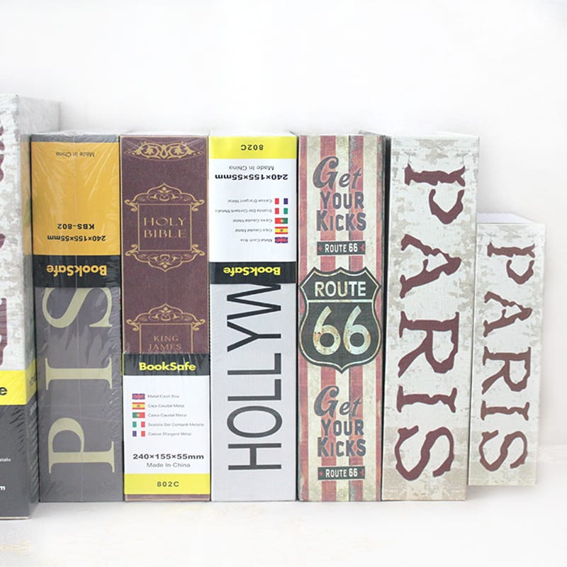 Size 240*155*55mm Key Lock Safety Box Cash Storage box Hidden Secret Safe Steel Simulation Classic Book Safe Box Piggy Bank