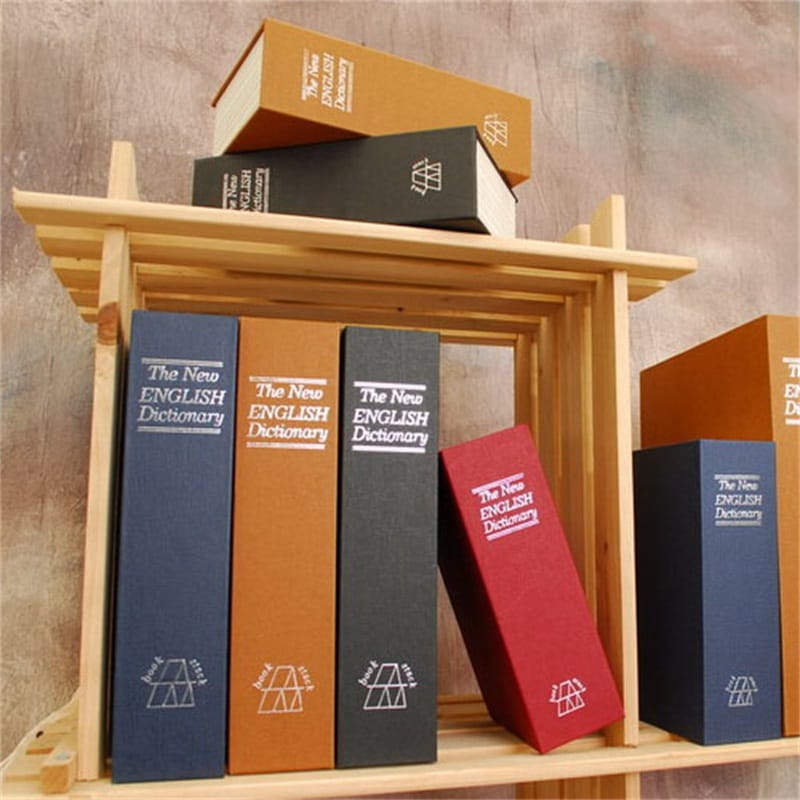 Size S Hidden Book Safe Box Security Lock Key English Dictionary Strongbox Steel Home Office Travel Phone Money Safes Box