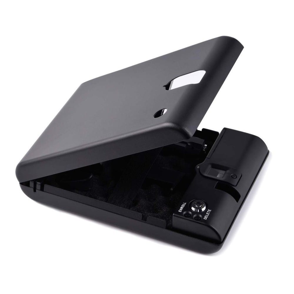 Biometric Fingerprint Safe Box Solid Steel Security Gun Key Valuables Jewelry Box Protable Security Biometric Fingerprint Box