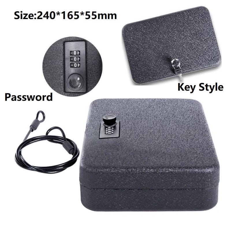 Vehicle Double Insurance Metal Safe With Steel Rope Cash Bank Card Storage Key Box