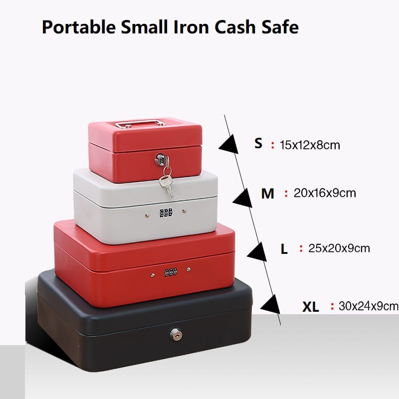 Frosted Pin Money Box With Lock Portable Small Iron Cash Safe Desktop Jewelry Storage Boxes