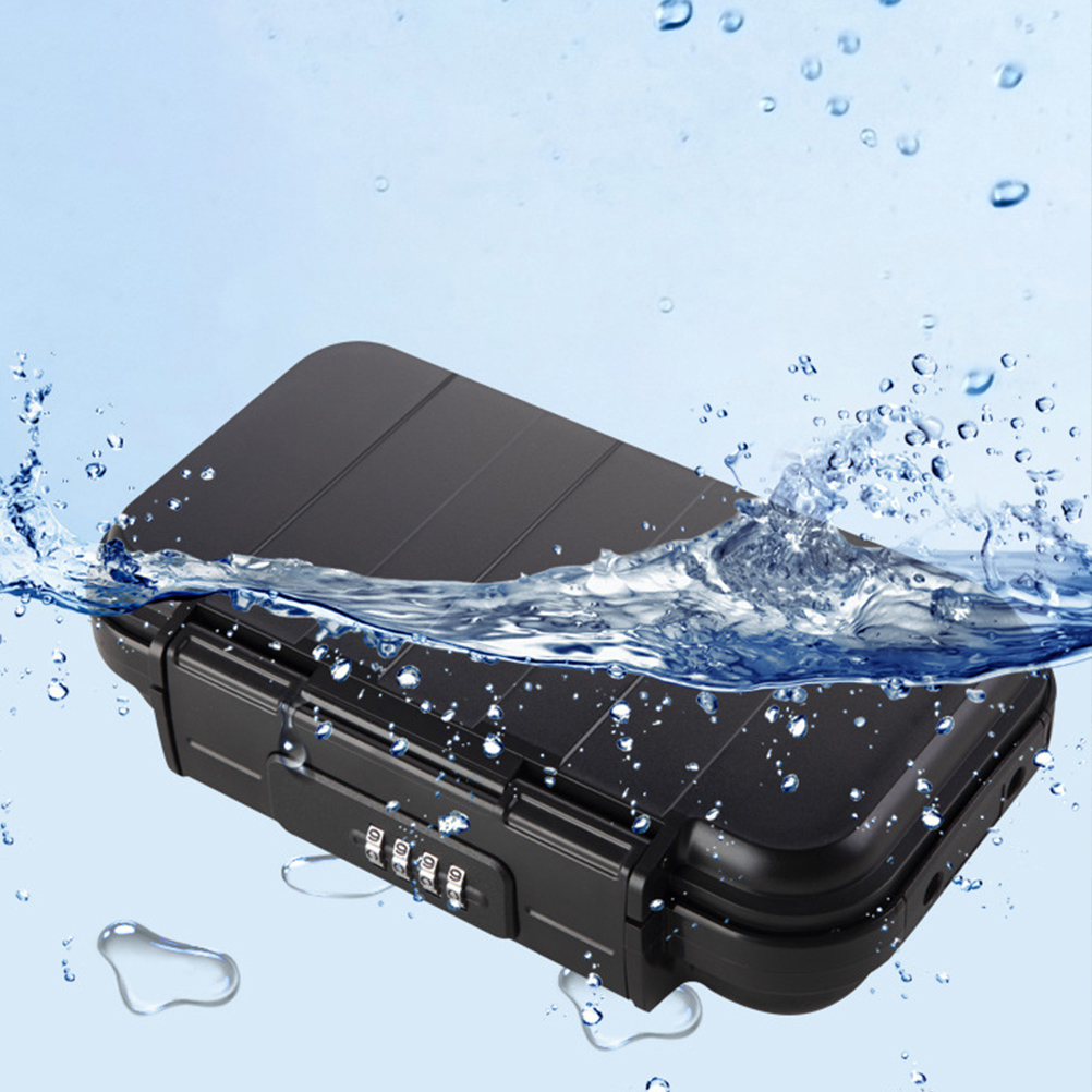 Portable Lock Box Beach Combination Security Safe Waterproof Travel Lockbox Black