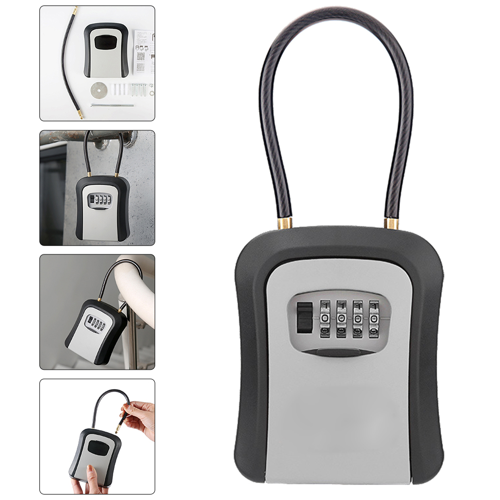 Box Lock Keys Code Outdoor Wall Key House Hanging Mount Safe Password Outside Hooks Security Outdoor Key Box Combination Case