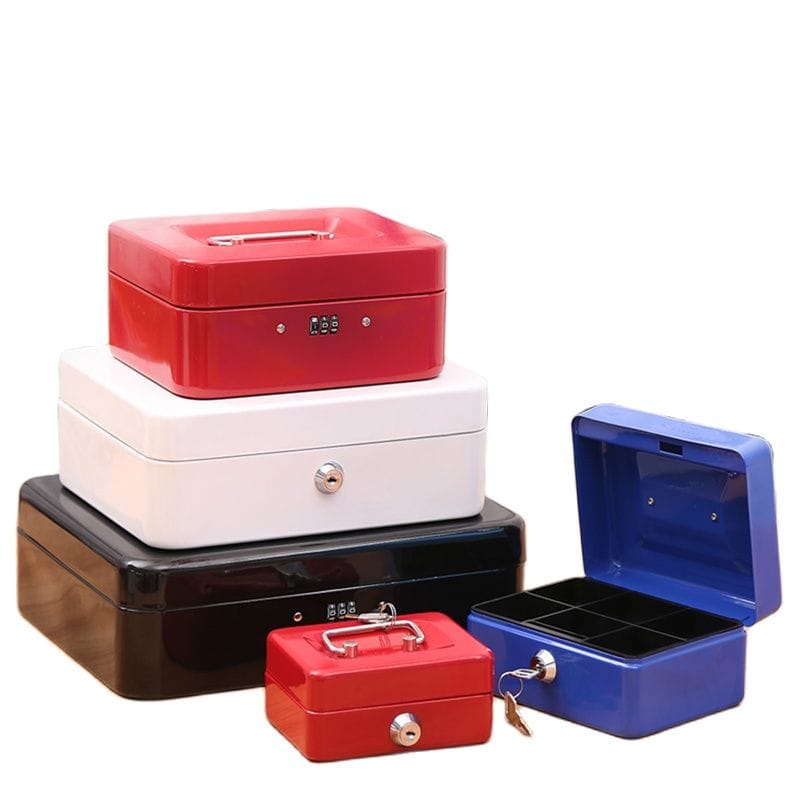 300mm*240mm*90mm Steel Key Safe Cash Boxes Store Content Paper Piggy Bank Card A4 Document Large Boxes
