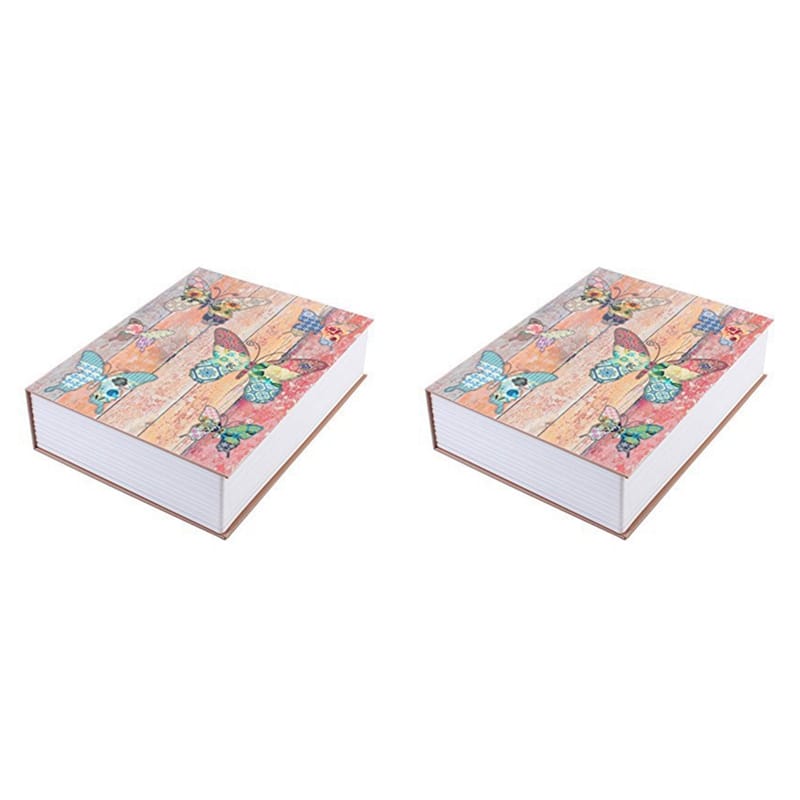 2X Mini Dictionary Safe Box Storage Box Butterfly Book Secret Security Safe Lock For Jewellery Key Valuables
