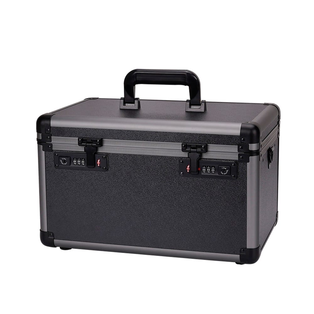 Double Customs Password Lock Aluminum Alloy Safety Suitcase High-capacity Portable Safes