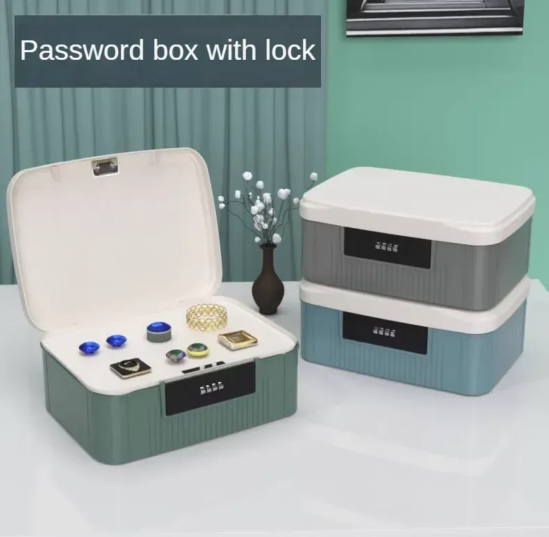 Password lockable storage box storage box safe small box plastic student storage box privacy document box home