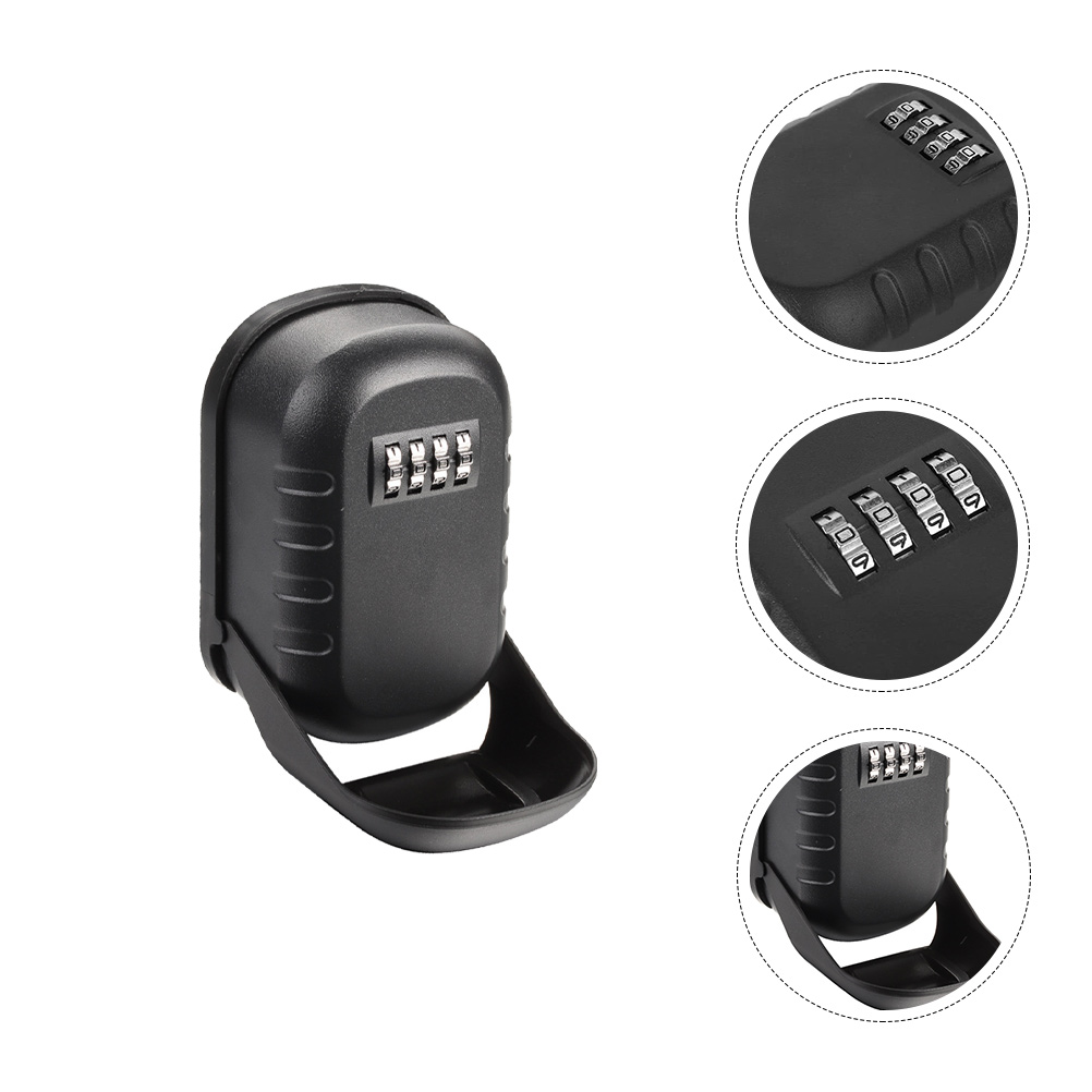 1pc Key Lock Box Wall Mounted Aluminum Alloy 4 Digit Password Key Safe Box