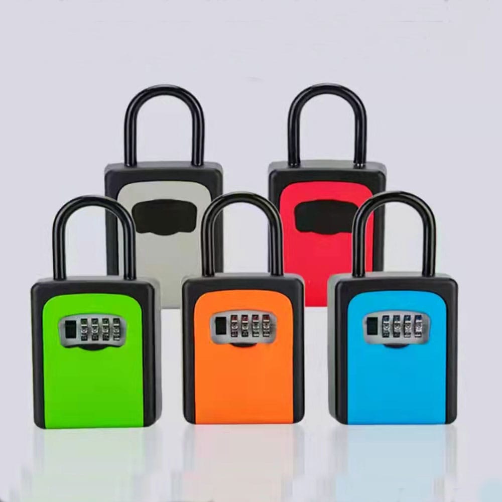 Metal material zinc alloy and strong steel buckle, password key box lock 4 -digit password key safe