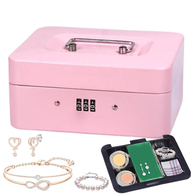 Mini Travel Safe Box Portable Lock Box Portable Money Cash Deposit Box With Security Code Travel Safe Box For Cards Change