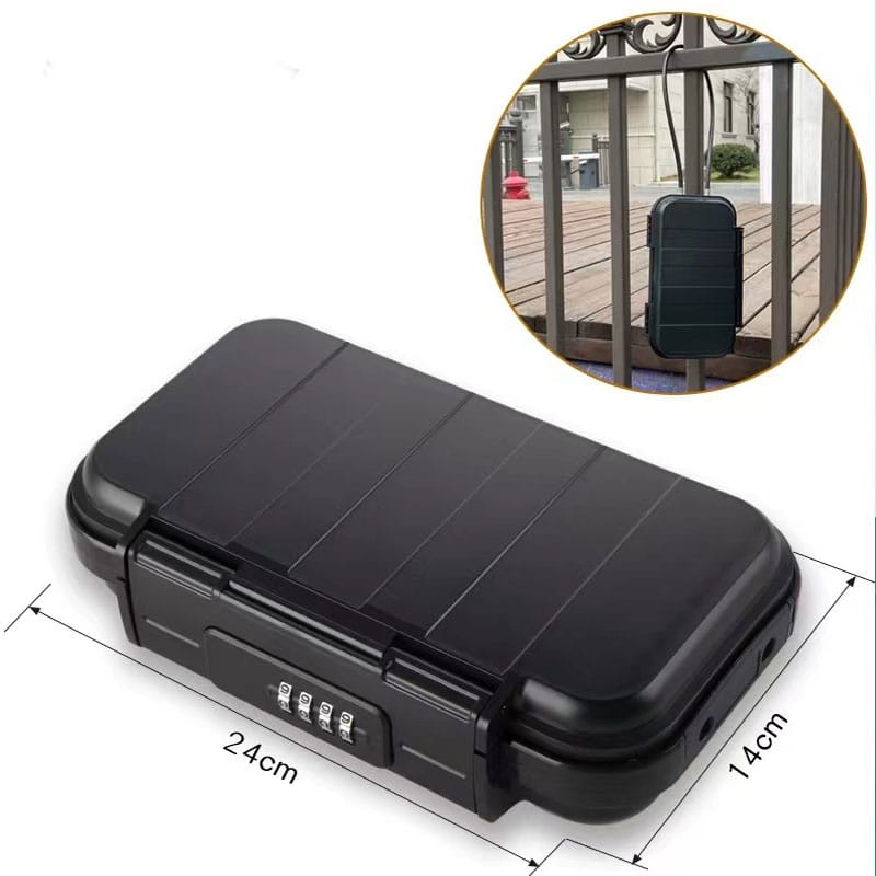 Safe Lock Box Portable Safe Case 4-Digit Combination Lock With Rope Outdoor Camp Hiking Sports Gym Security Storage Key Box