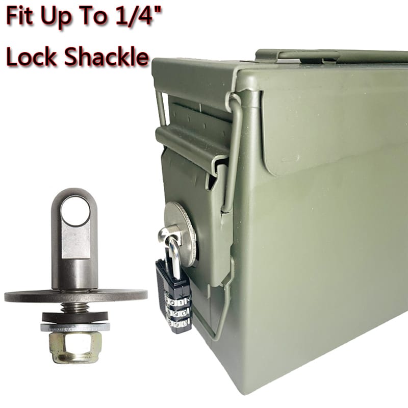 50 Cal Ammo Box Can Steel Secret Hidden Hardware Kit Army Military Ammunition Gun Safe Locking Set for Money Bullet