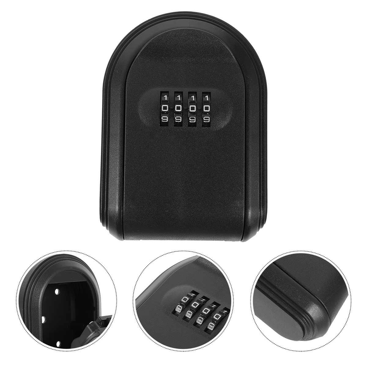 Key Box Password Lock Door Wall Mounted Safe (Black) 1pc Outdoor Hider Hidden Combination Chain Lockbox for Keys Plastic Spare