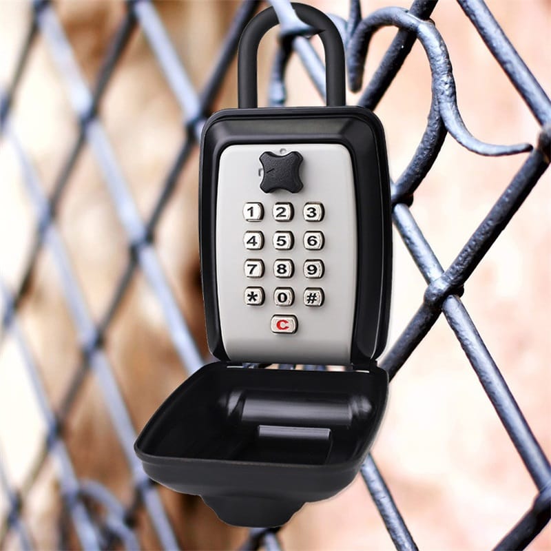 High-quality Black/Grey Hook Key Safe Box Waterproof Anti-theft Metal Shell With 12 Digits Code Key Storage Home Garage Office