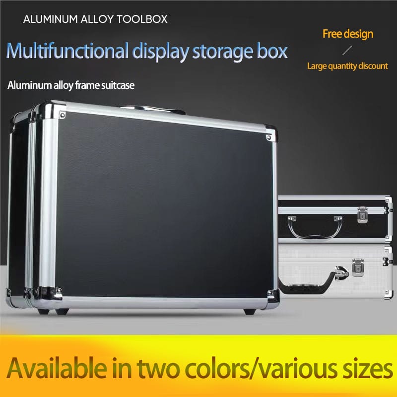 Portable aluminum alloy storage box cash document tools home safe black custom props metal password storage box