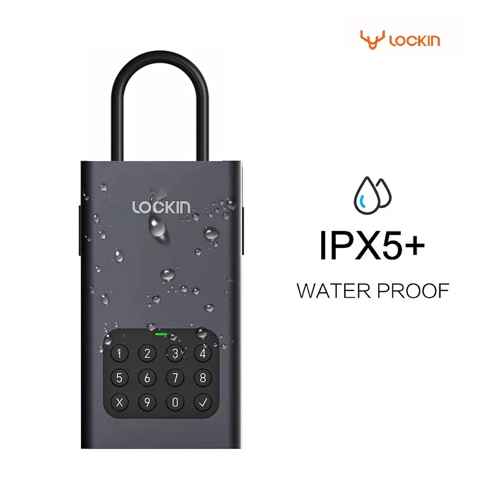 Lockin Tuya Smart Key Storage Lock Box BT Wireless Password Key Safe Alloy BOX IPX5 Waterproof Remote Control Safe Box Door Key
