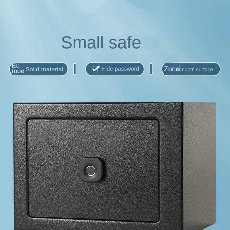 17h*23w*17d cm Small Safe Household Anti-theft Wall Entry Fingerprint Clip All Steel Mini Office Safe Children's Savings Tank