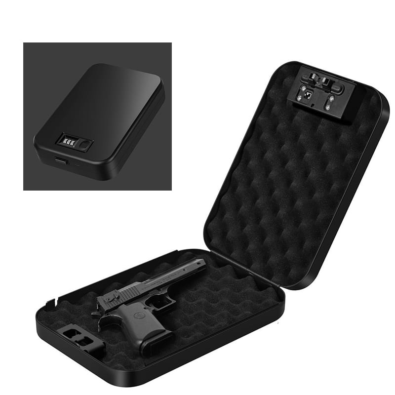 Gun Safe Box Biometric Fingerprint Mechanical Password Safe for Weapons Smart Mini Safety Gun Firearm Vault Pistol