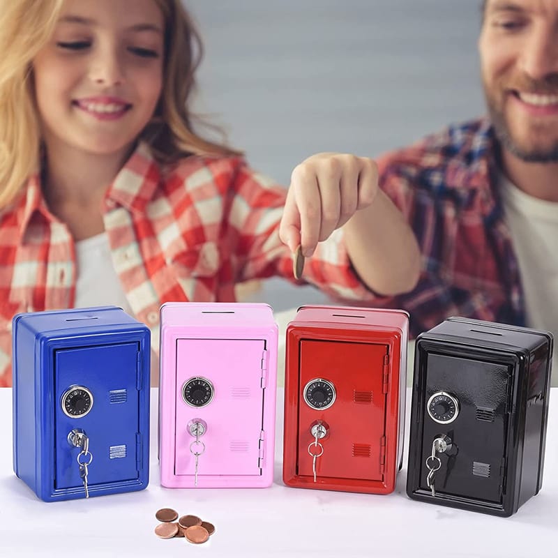 Children Mini Key Money Storage Case Simulation Safe Box With Key Lock Money Jewelry Locker Metal Innovation Presents Supplies