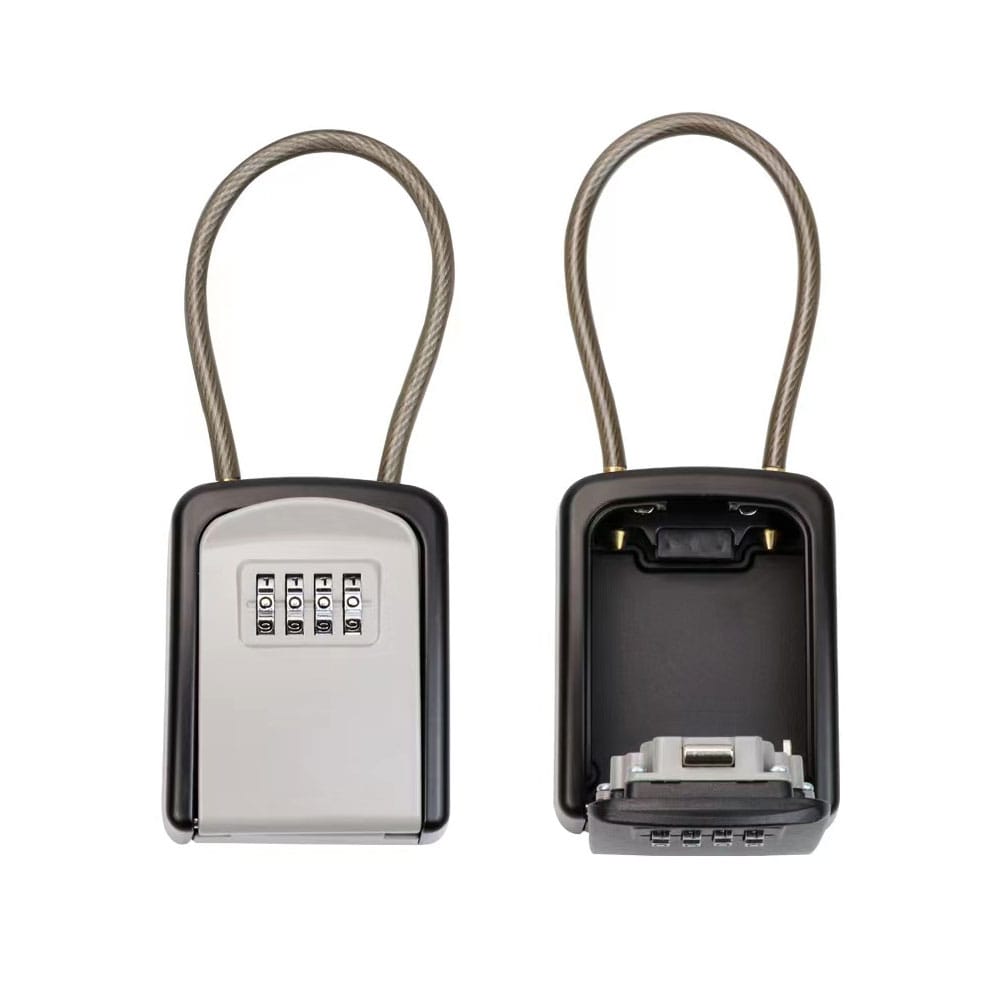 Metal Hidden Key Safe Box 4-Digital Password Combination Lock With Hook Mini Secret Box For Home Villa Caravan