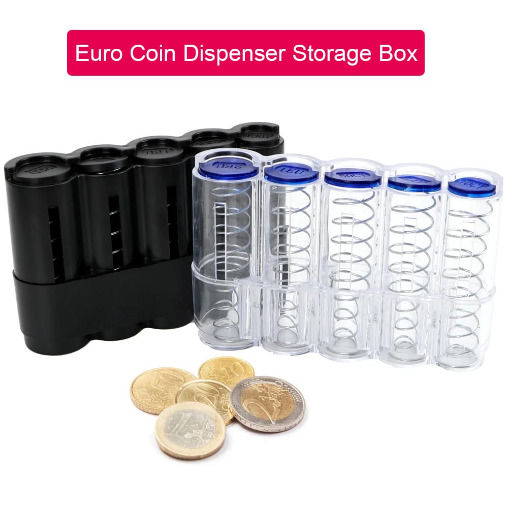 New Portable 5 Slots Euro Coin Holder Hidden Safe Coin Collector Dispenser Fanny Pack Cash Receipt Waist Wallet Waiter's Driver