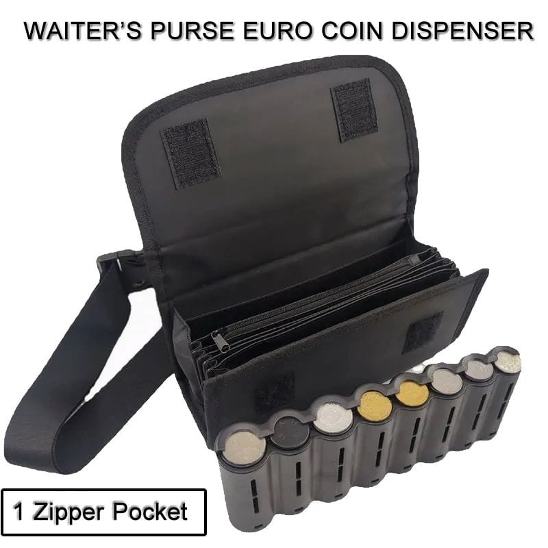 Portable Creative Coin Storage Money Box Waist Bag Multi Pocket Driver Waiter's Purse Waist Wallet 8 Slots Cash Coin Bills Safe