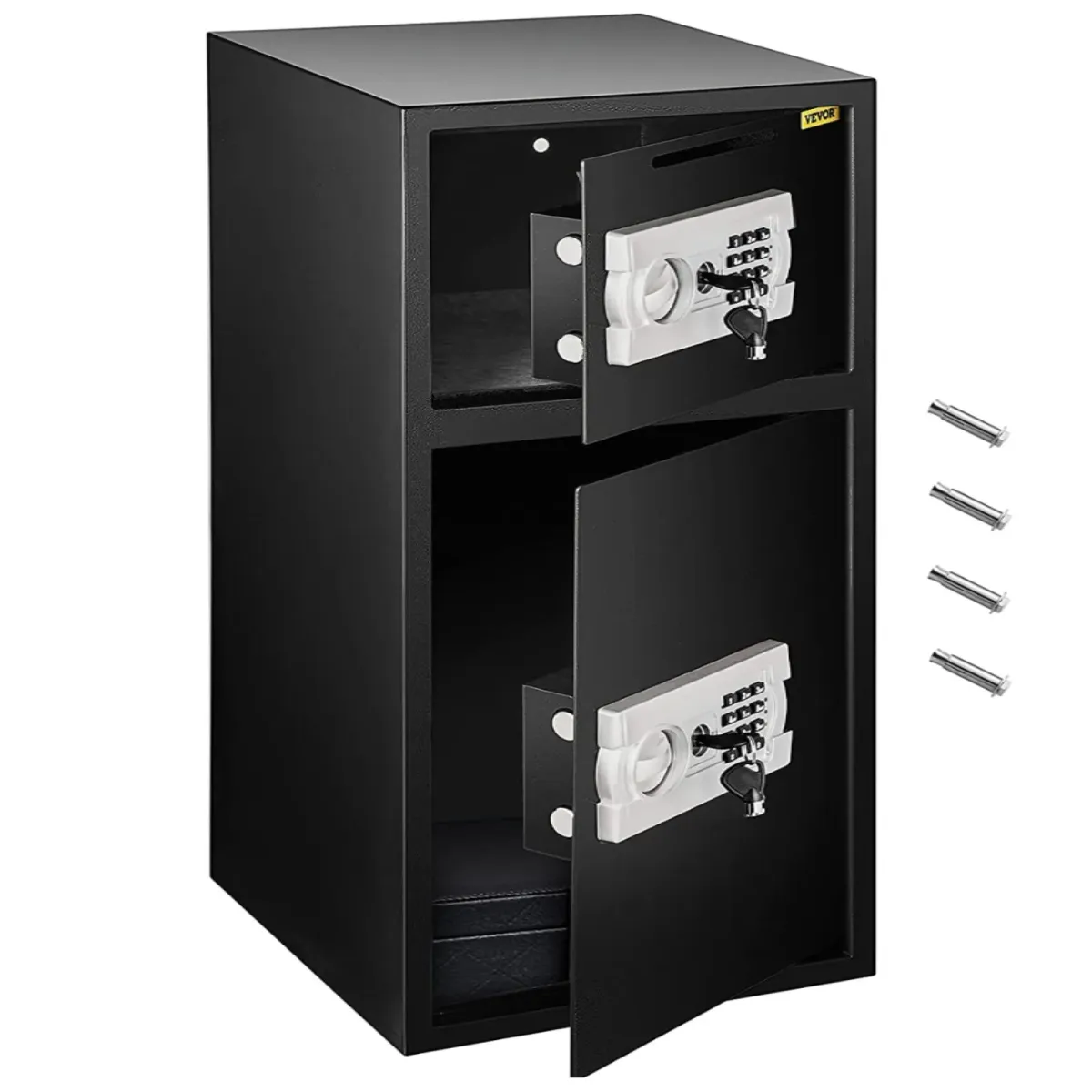 VEVOR Large Double Door Security Safe Box Steel Safe Box Strong Box with Digital Lock for Money Gun Jewelry Black