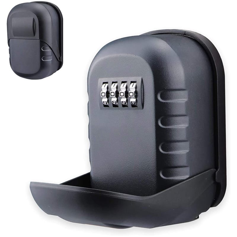 Key Lock Box Wall Mounted Aluminum alloy Key Safe Box 4 Digit Combination Key Storage Lock Box Indoor Outdoor Keys Storage Box