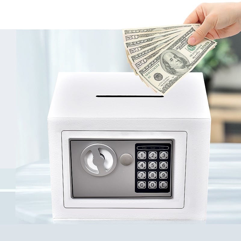 Creative Gifts Home 17 Key Safety Safe Coin Jar Children Large Piggy Bank Password For Safekeeping