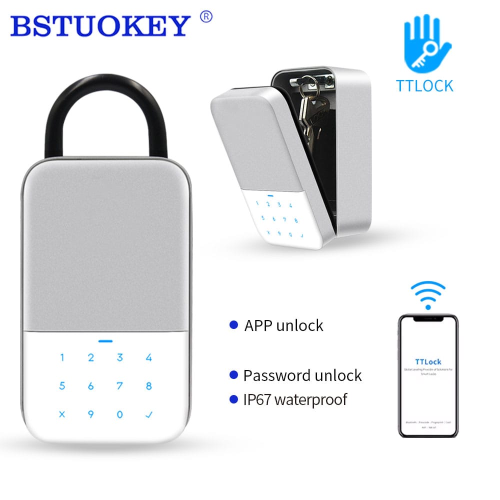 Key Safe TTlock APP Password Bluetooth Wifi Digital Key Box App Remote Access Wall Mount Combination Security Airbnb Lockbox