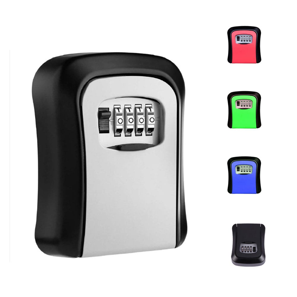 plastic Key Lock Box Wall Mounted Key Safe Box Weatherproof 4 Digit Combination Key Storage Lock Box
