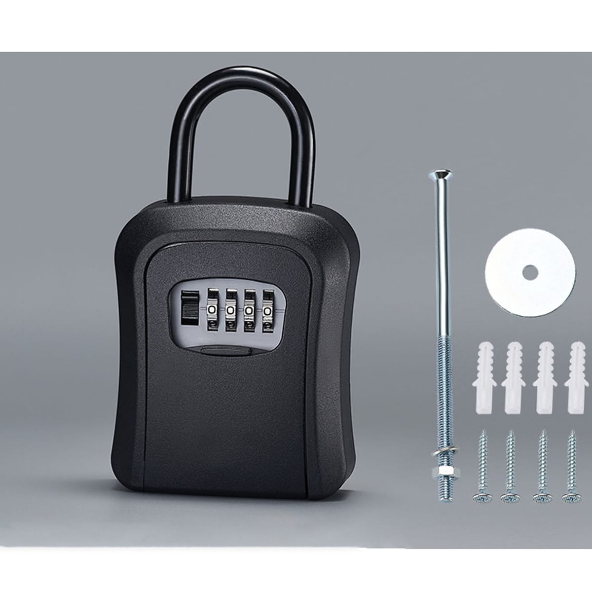 Safe Key Lock Box 4 Digit Code Box Free Installation Padlock Home Outdoor Waterproof Password Hanging Key Storage Organizer