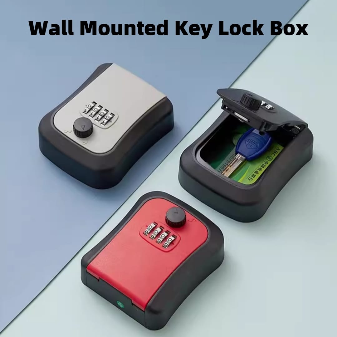 PVC Wall Mount Key Lock Box 4 Digit Password Code No Key Security Lock Case for Home Key Safe Secret Storage Box caja fuerte