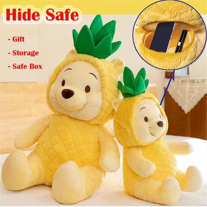 2024 NEW Plush Bear Hidden Safes Storage Safe Compartment Sight Secret Creative Gift for Money Jewelry Kids Removable Cap Doll