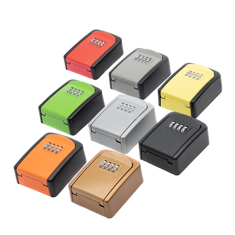 4 Password Key Box Wall Mounted Security Anti-theft Key Organizer Home Security Indoor Outdoor Key Safe Lock Storage Box