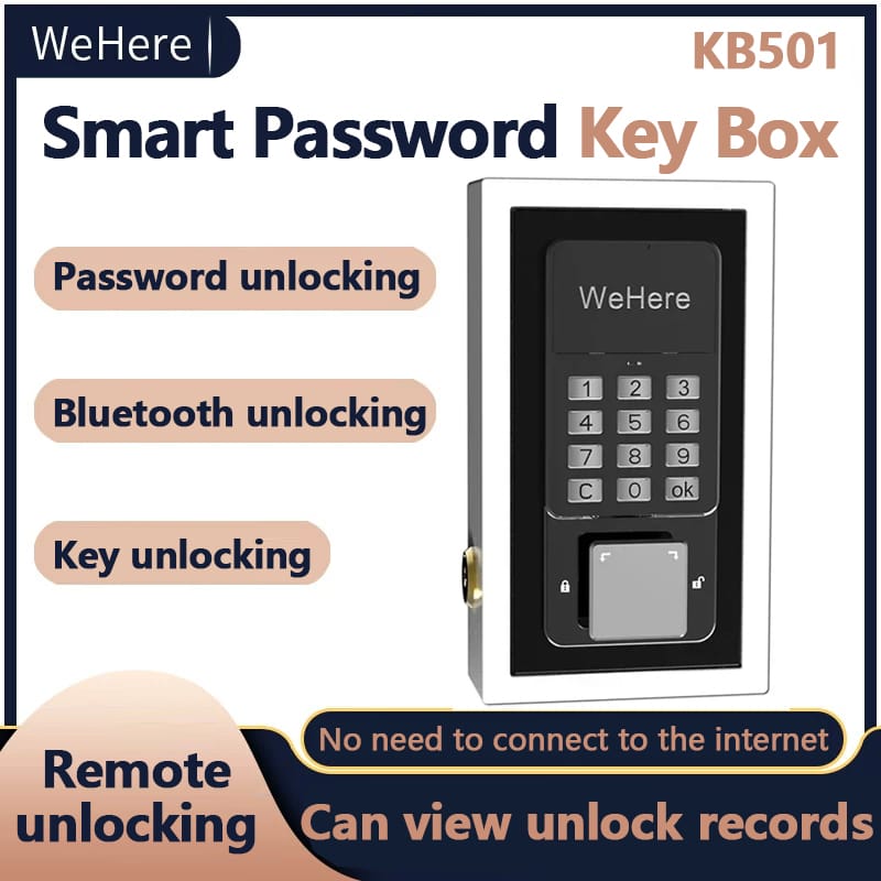 Wehere APP Phone Remote Control Smart Password Electronic Key Safe Box Remote Authorization Unlocking Doorstep Key Storage Box