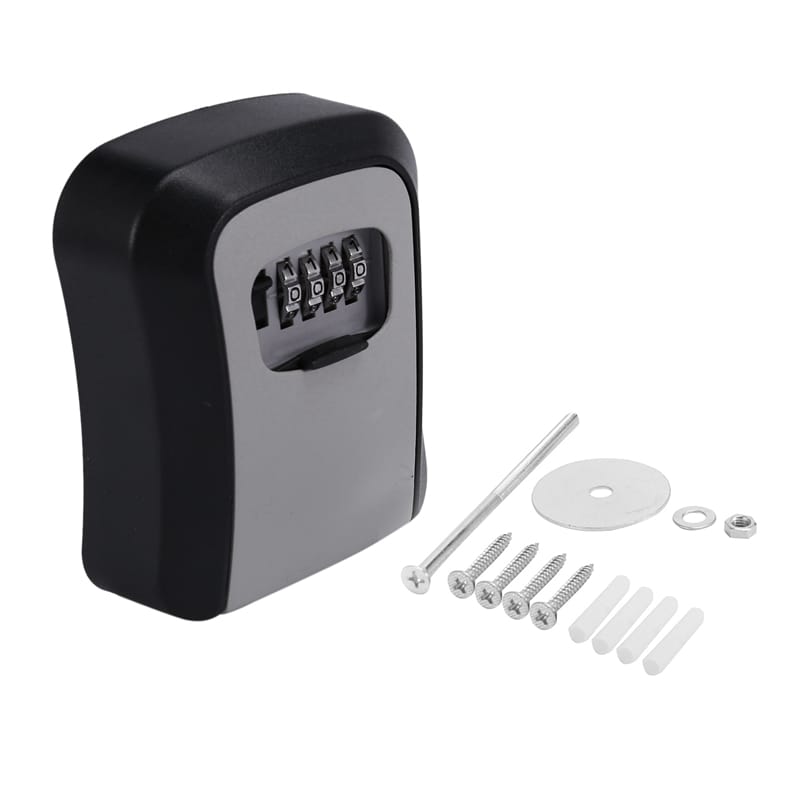 8X Key Lock Box Wall Mounted Key Safe Box Weatherproof 4 Digit Combination Key Storage Lock Box Indoor Outdoor