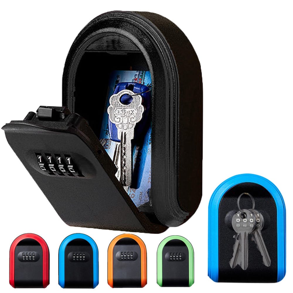 Key Lock Box with Small 4 Digit Combination Wall Mounted Secure Lock Box for House Key Resettable Code Safe Security Key Box