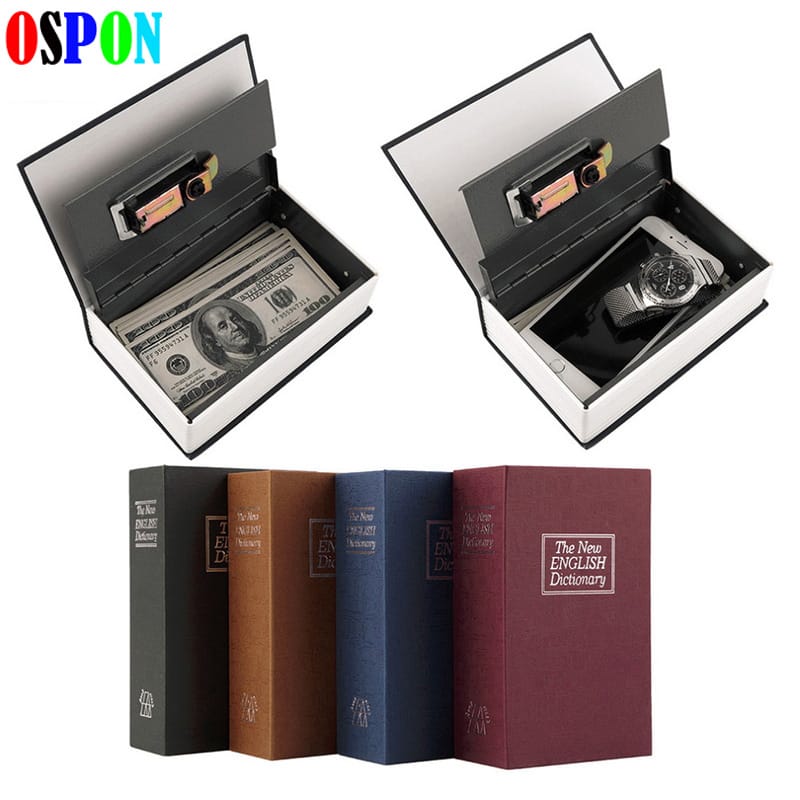 New Book Safes Simulation Dictionary Secret Metal Steel Cash Secure Hidden Piggy Bank Money Jewelry Storage Collection Box