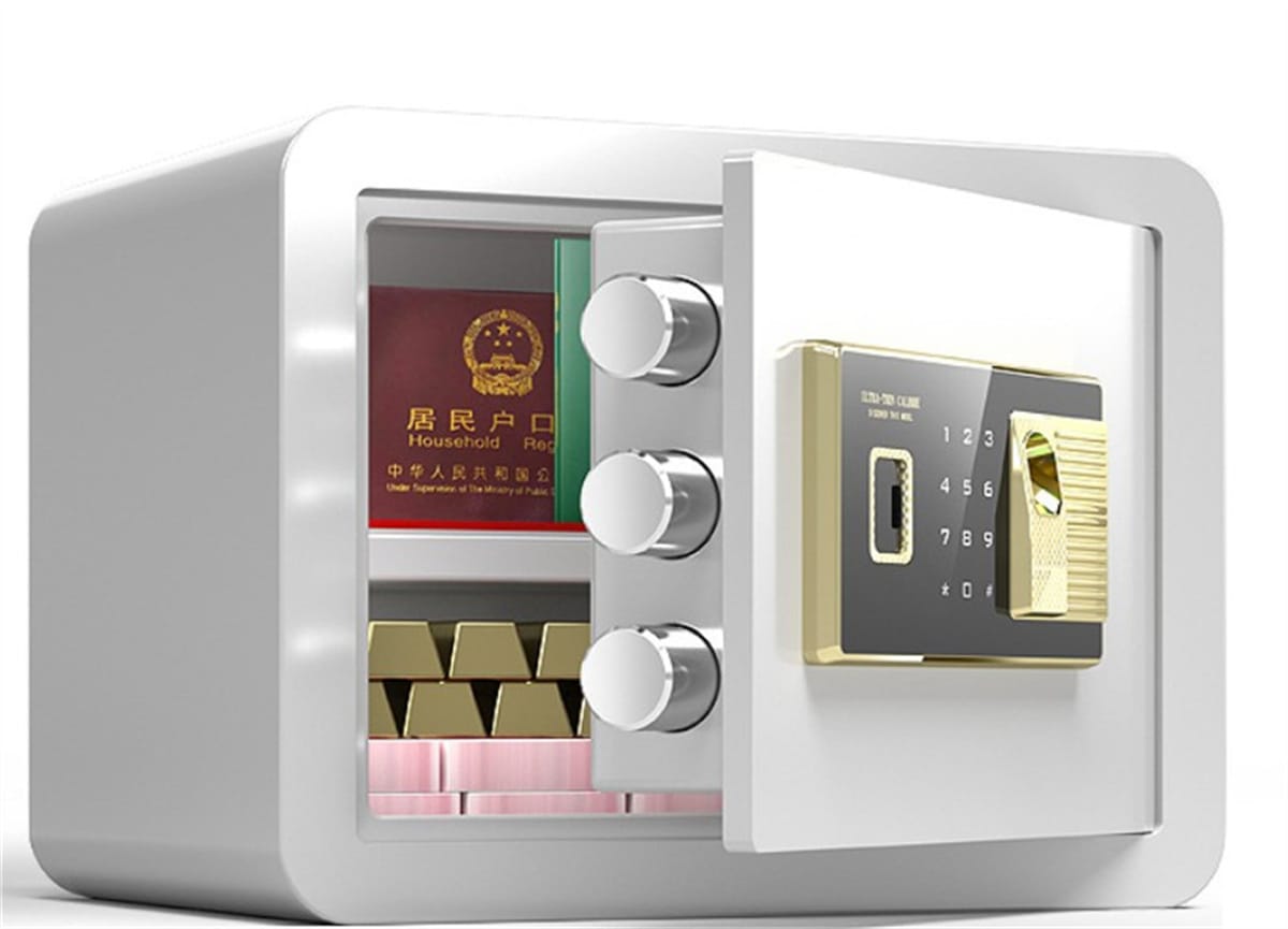 Safe Box  Mechanical Safe Household Mini All-steel Office Safe Deposit Box with Fingerprint Password