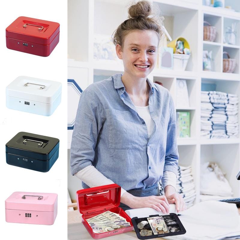 Security Safe Security Lock Box Portable Security Lock Box Deposit Box With Code For Banknotes Cards Jewelry Keys