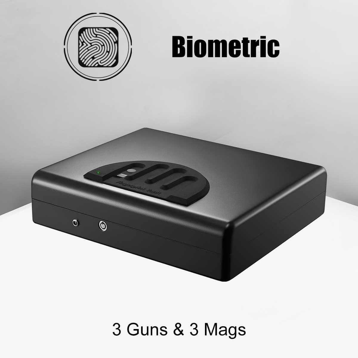 Biometric Fingerprint Portable Pistol Handgun Weapon Firearm Safe Vault Case Box For Ipad 13 Inch laptop Ammo Cash Money Ospon