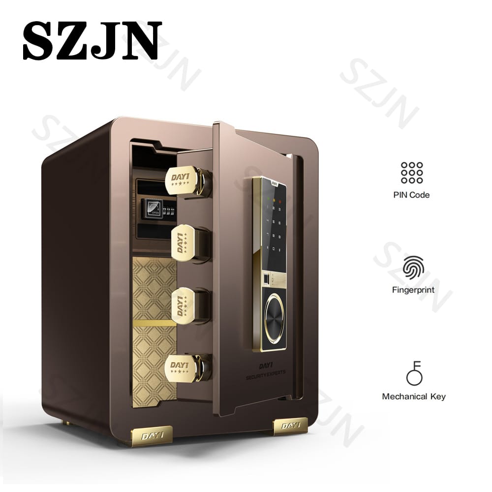 Digital Safe Box Safety Security Electronic Safe Deposit Box With Fingerprint Password  Unlock For Store Money Jewelry Documents