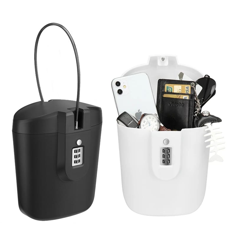 Creative Portable Color Safe Box 3-digit Combination Lock with Steel Wire Outdoor Camp Sports Beach Bucket Security Storage Box