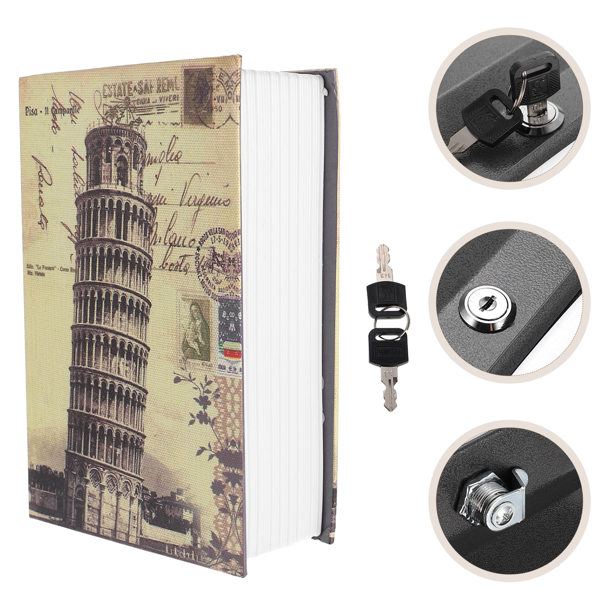 Bookcase Kids Storage Box Hidden Safe Metal Lock Hollow Out Portable Money With Child