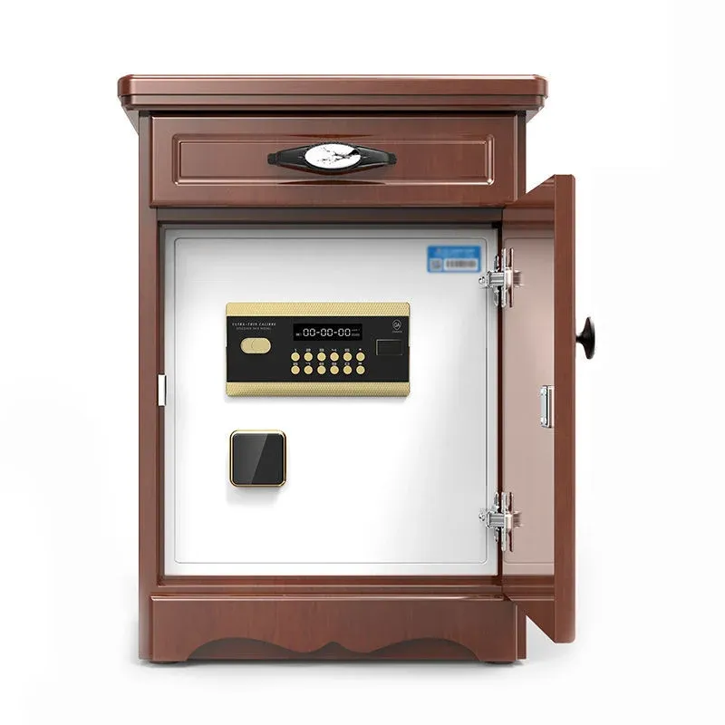 55cm Height Bedside Safe Cabinet with Alarm System Electronic Lock Password Key Safe Box Household Anti-theft Safe Deposit Box