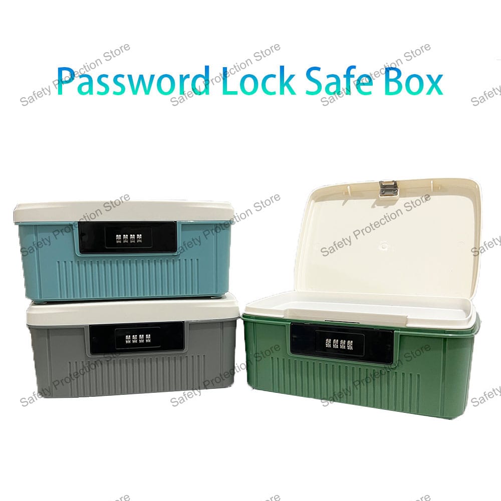 Four Digit Password Lock Safe Box Household Cash Jewelry Privacy Security Storage Box Portable Passport Medicine Organizer Case