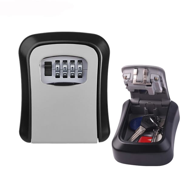 Password Key Storage Lock Box Safe Waterproof 4 Digits Combination Walling Installation Keybox For Home Security Alarm Outdoor