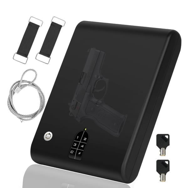Electronic Password Lock Safe Box Pistol Gun Valuables Jewelry Box Solid Steel Portable Electronic Password Security Box