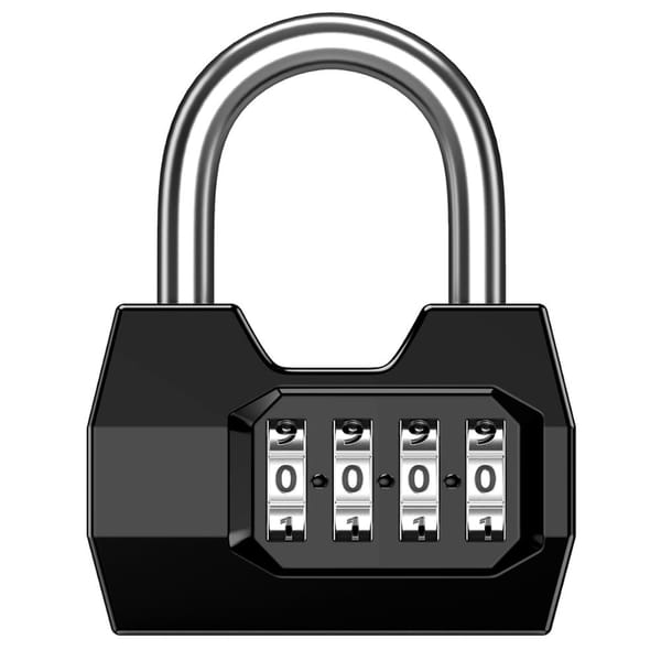 Portable 4 Dial Digit Combination Lock Weatherproof Protection Security Padlock Outdoor Gym Safely Code Lock Black
